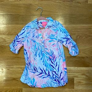 Mint! Lilly Pulitzer Crew Blue Coral Reef Cover Up